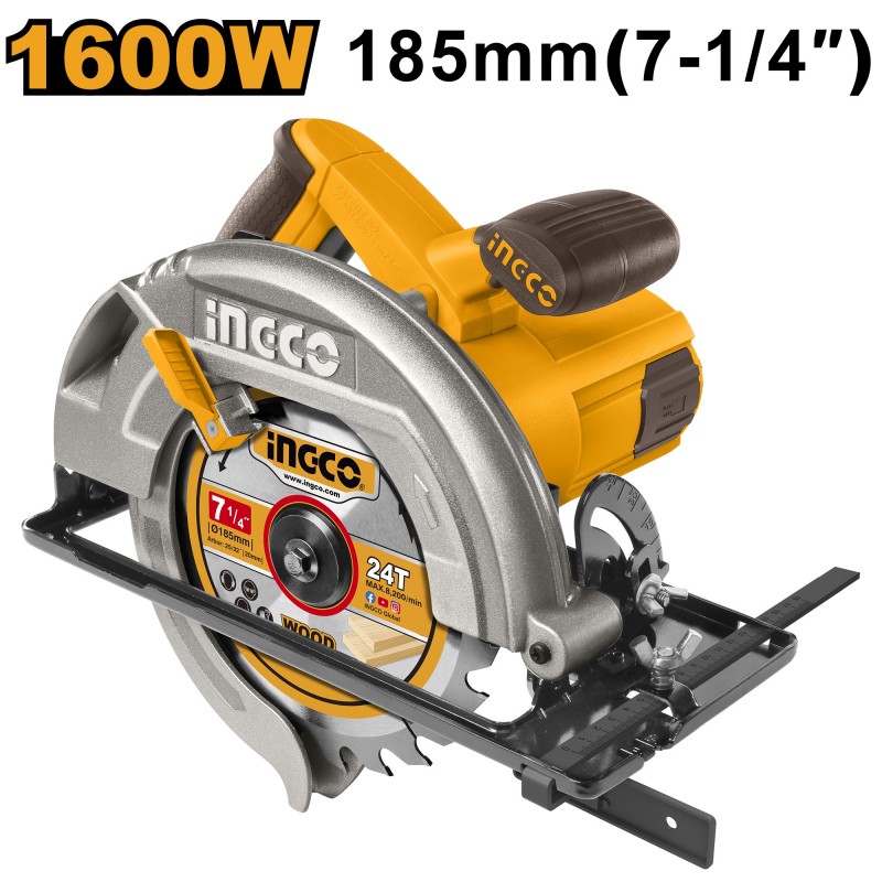 Пила циркулярная 185мм 1600Вт INGCO CS18568