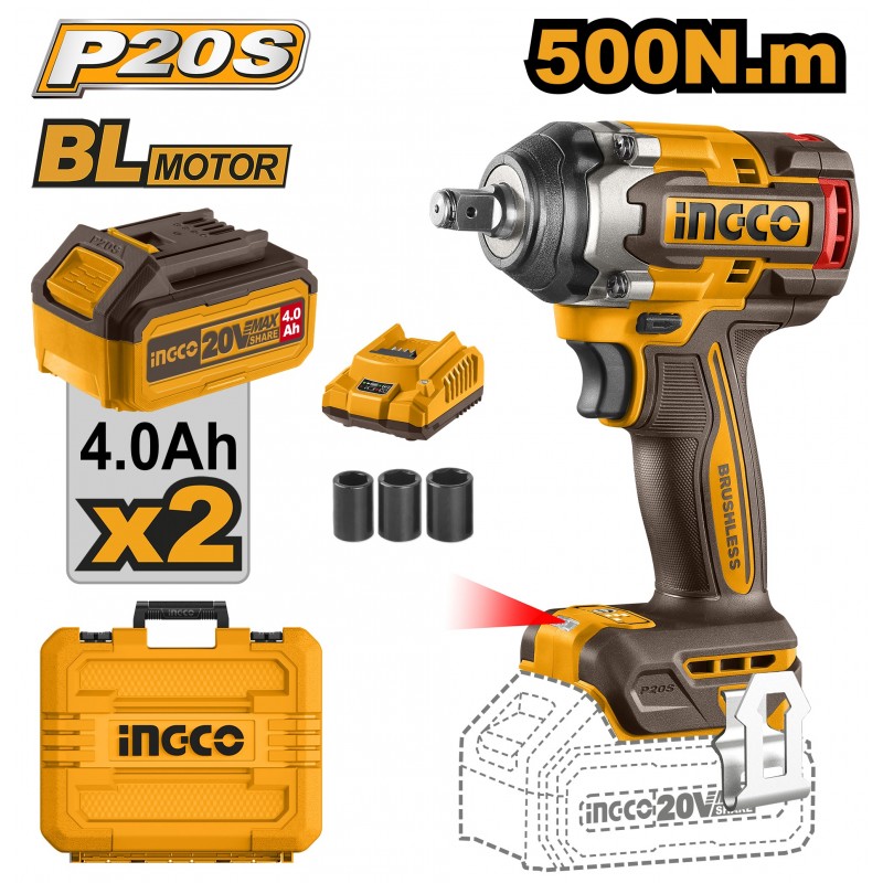 Гайковёрт аккумуляторный ударный CIWLI2050  220V/2*4A INGCO